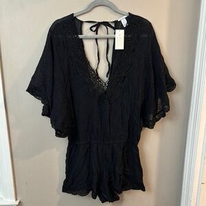 NWT Eberjey Sol Liberty Lace Trimmed Romper Swim Cover-Up
